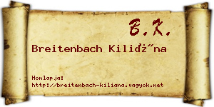 Breitenbach Kiliána névjegykártya